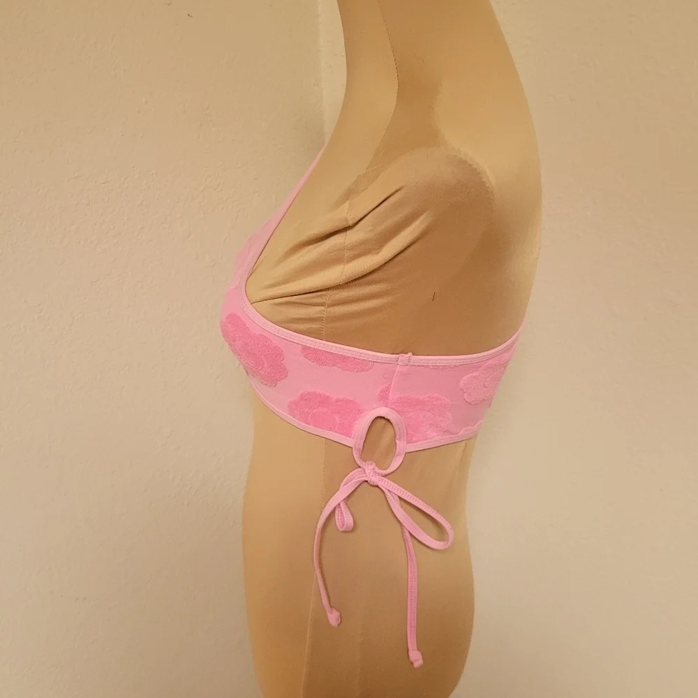 Frankies Bikini Pink Floral One-Shoulder Bikini Top